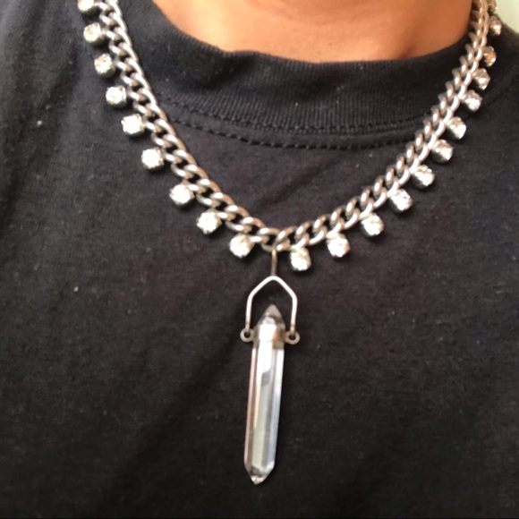 Rhinestone quartz choker - Picture 2 of 3